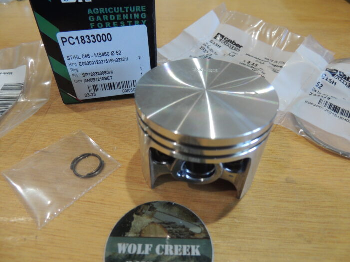 Meteor piston kit for Stihl MS460, 046 52mm with Caber rings Italy - Image 3