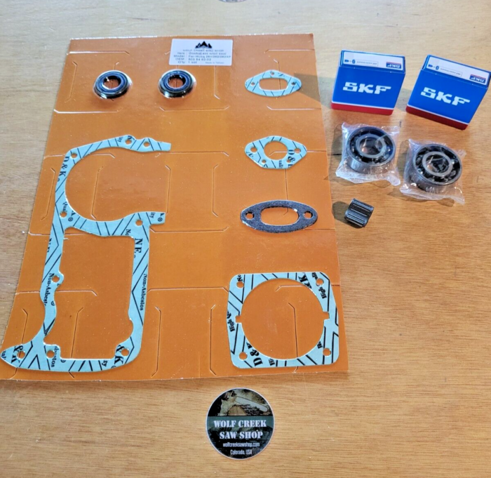Gasket Set and crankshaft seals with SKF bearings for Husqvarna 261 262 262xp
