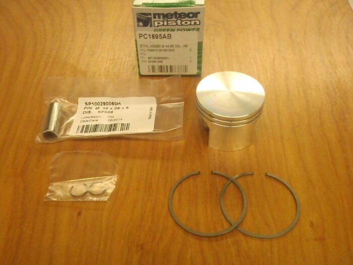 Meteor piston kit for Stihl MS260 44.7mm with Caber rings Italy