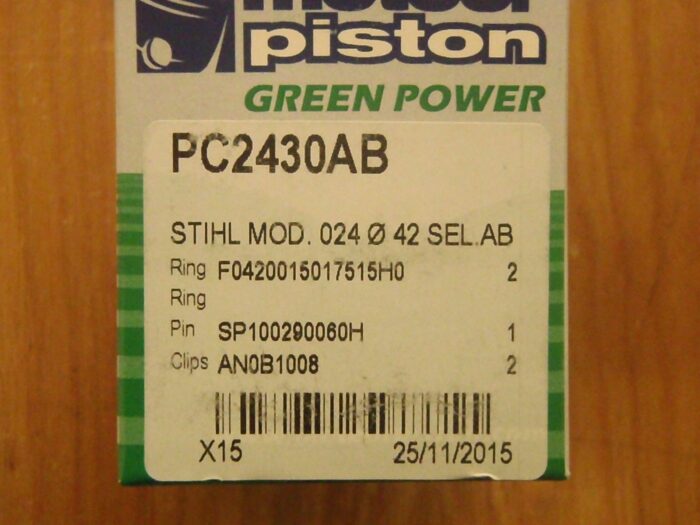 Meteor piston kit for Stihl 024 MS240 42mm with Caber rings Italy 1121 030 2005 - Image 4