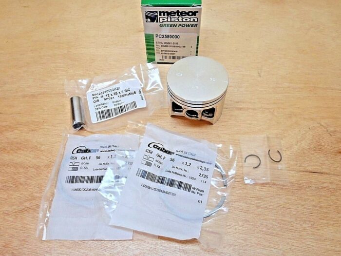 Meteor piston kit for Stihl MS661 MS661C with Caber rings 56mm NEW 1144 030 2001