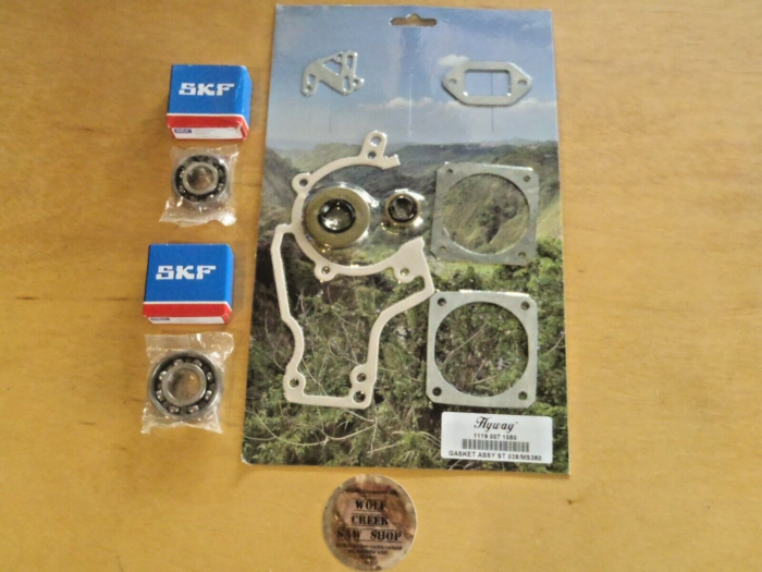 Hyway Gasket set crankshaft seals SKF bearings for Stihl MS380 038 AV Mag Super
