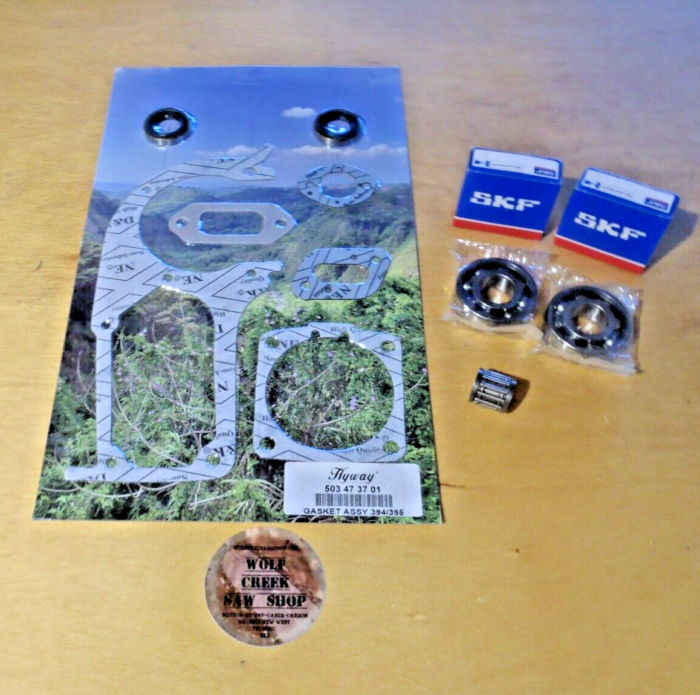 Hyway gasket set crank seals SKF crankshaft bearings for Husqvarna 394 394xp 395 395xp gaskets