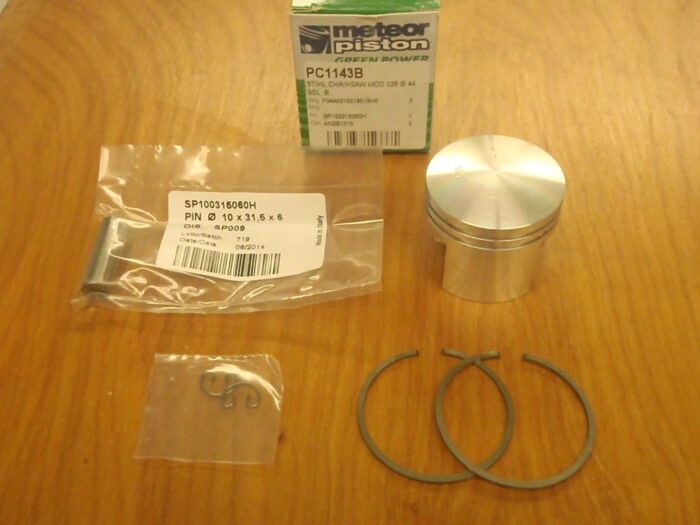 Meteor piston kit for Stihl 028 44mm with Caber rings Italy