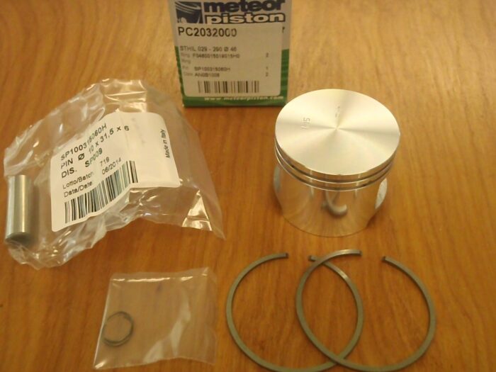 Meteor piston kit for Stihl 029 MS290 46mm with Caber rings Italy 1127 030 2003