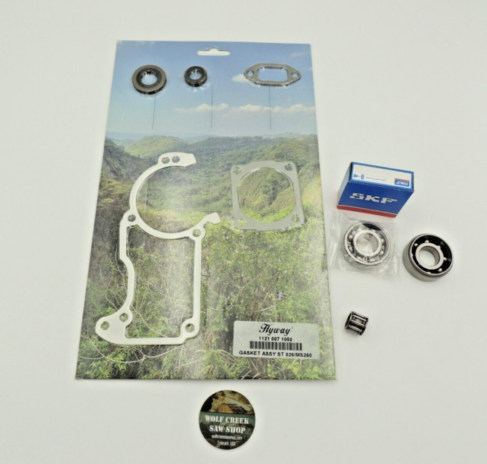 Hyway Gasket set crankshaft seals SKF NW bearings for Stihl MS260, 026 gaskets - Image 3